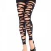 Leg Avenue Posy Tattered Footless Tights Net & Lace Tights