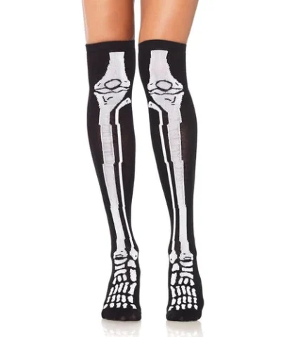 Leg Avenue Halloween And Holiday Hosiery Frankie Skeleton Knee Socks