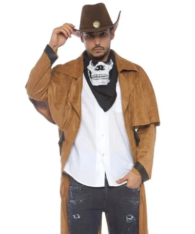 Leg Avenue Mens Classic Fun Faux Suede Western Coat Costume