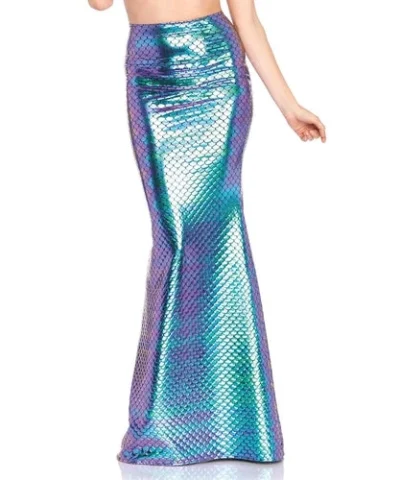Leg Avenue Teal Iridescent Scale Mermaid Maxi Skirt