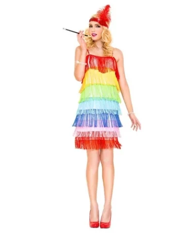 Music Legs Rainbow Fringe Flapper