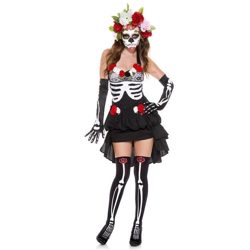 Music Legs Spooky Mrs. Muerte Womens Costume